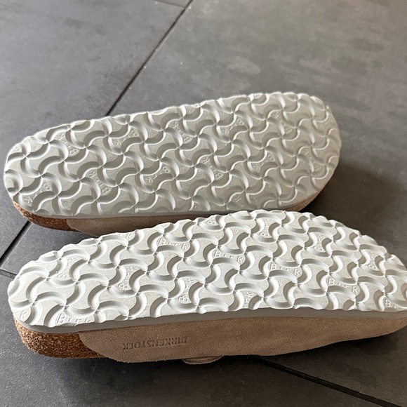 Birkenstock Beige Suede Clogs - Picture 4 of 12
